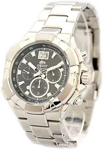 Vista 2 de Orient Reloj cronógrafo de cuarzo para hombre con correa de acero inoxidable FTV00003B0, Pulsera