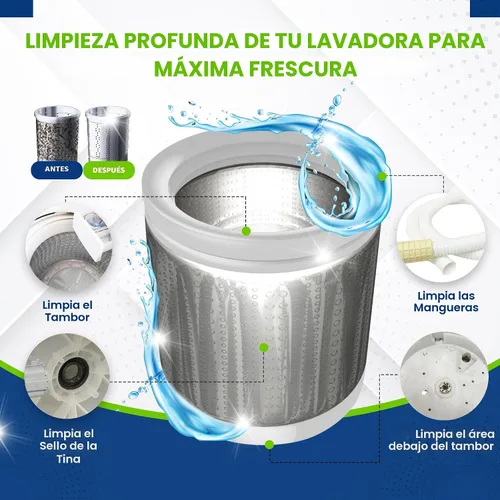 Vista 3 de True Fresh Tabletas limpiadoras para lavadora, 15 tabletas sólidas de limpieza profunda, finalmente limpia todas las lavadoras, incluida la carga