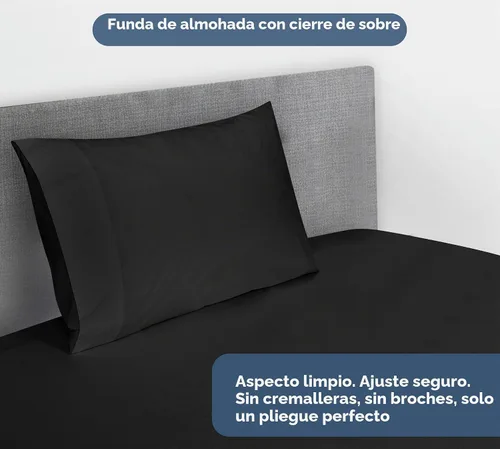 Vista 4 de Royale Linens Sábana bajera con funda de almohada, sábana bajera individual con 1 funda de almohada, 300 hilos, 100% algodón orgánico, se adapta a