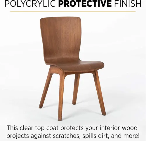 Vista 3 de Minwax 233334444 - Acabado de madera poliacrílica protectora, satén transparente, ½ pinta