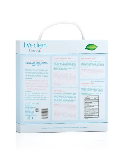 Vista 2 de Live Clean Baby Set de regalo de artículos esenciales, humectantes y cuidado de la piel suave