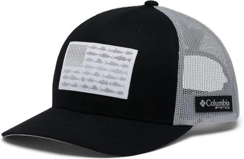 Vista 323 de Columbia Gorra de bola de malla Bandera antigua de malva/blanco/pescado