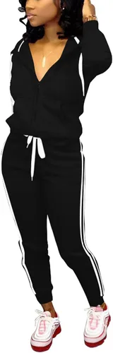 Vista 3 de Nimsruc Conjunto de dos piezas para mujer, casual, sudadera con capucha y manga larga