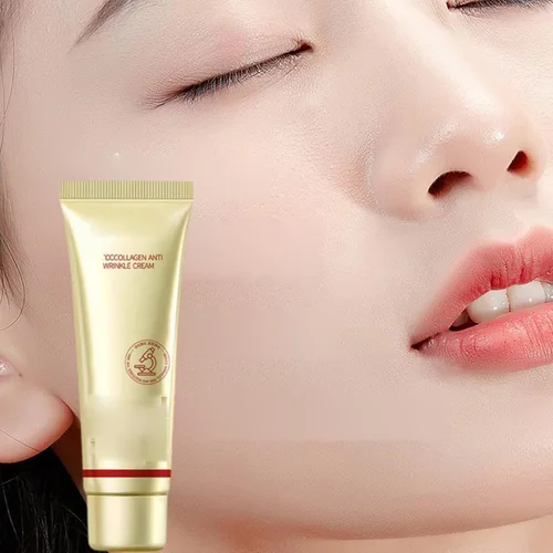 Vista 3 de Crema antiarrugas de colágeno, crema facial antienvejecimiento dorada, crema facial de colágeno para mujeres, antienvejecimiento, hidratante facial