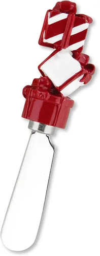 Vista 5 de UP UPware - Esparcidores de queso con temática navideña, asas de resina pintadas a mano con cuchillas de acero inoxidable para untar queso crema