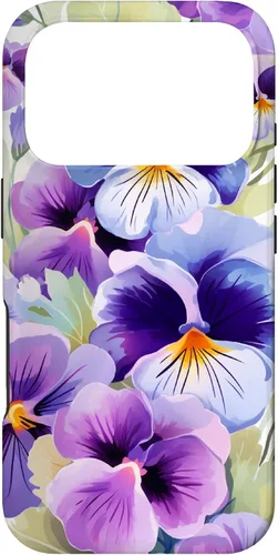 Vista 30 de Pansy Flower Pattern Floral Case for iPhone 17