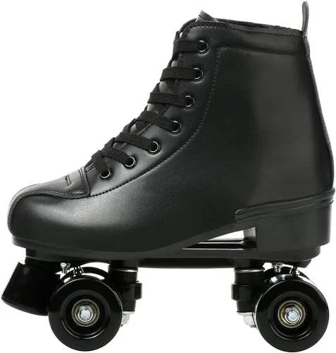 Vista 5 de Patines unisex de doble fila, cuatro ruedas, patines altos, patrón de rayos, para principiantes, mujeres, hombres, niños y niñas