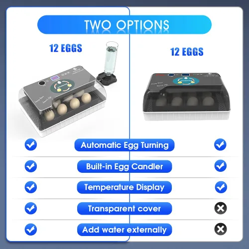 Vista 7 de 12 Incubadoras Automáticas de Huevos para Incubar Huevos con Control Inteligente de Temperatura, Volteador Automático, Ovoscopía LED para Huevos