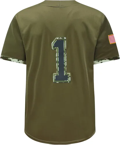 Vista 3 de Camiseta deportiva de manga corta bordada bordada para hombre, 1 América