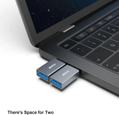 Vista 2 de BENFEI Paquete de 5 adaptadores USB C a USB 3.0, adaptador USB C a A macho a hembra compatible con iPhone 15 Pro/Max, MacBook Pro/Air 2023, iPad Gris
