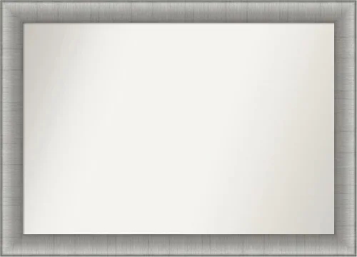 Vista 524 de Amanti Art Espejo de baño plateado para sobre el fregadero, 28 x 37 pulgadas, elegante espejo rectangular de peltre cepillado, marco de madera