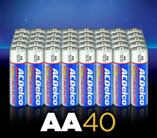 Vista 3 de ACDelco 40 pilas AA, azul e ltraMAX 20 pilas AAA, batería alcalina con tecnología avanzada, vida útil de 10 años, embalaje resellable