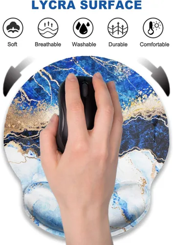 Vista 2 de ARTSO Alfombrilla de mouse ergonómica con gel de apoyo para reposamuñecas, almohadilla de goma antideslizante para computadora, computadora, laptop