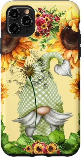 Vista 13 de Floral Sunflower Motif for Dandelion Lovers and Summer Gnome Case for iPhone 17