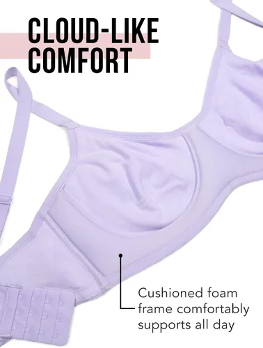 Vista 3 de Smart & Sexy Brasier cómodo de algodón con cuello redondo sin forro para mujer