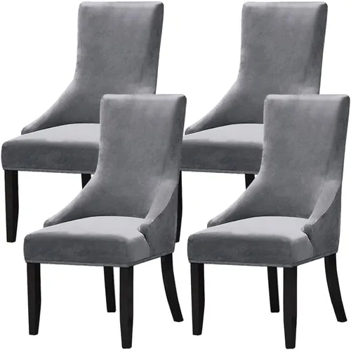 Vista 10 de Juego de 1 fundas elásticas para silla con respaldo de ala, protector reutilizable para silla de brazo, protector lavable para silla de comedor