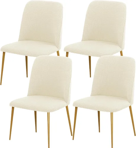 Vista 13 de Gollense Fundas de silla con respaldo curvado para comedor, fundas modernas de mediados de siglo, protector de asiento de silla semicírculo