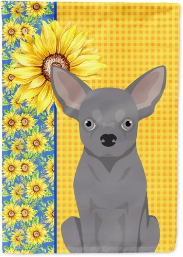 Vista 178 de Caroline's Treasures WDK5313GF Bandera de jardín con diseño de girasoles de verano, color negro y tostado, Airedale Terrier para buzón, bandera