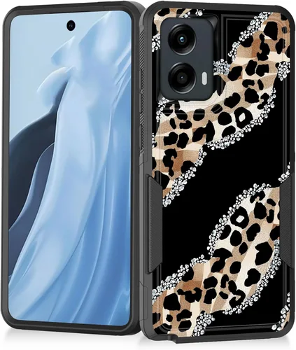 Vista 188 de Funda para Moto G Play 4G 2024, resistente de doble capa híbrida de policarbonato duro, goma suave, a prueba de golpes, funda protectora resistente