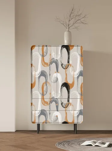 Vista 8 de Blooming Wall DPYB12 - Papel tapiz autoadhesivo extraíble con círculos de elipse geométricos, decoración de pared