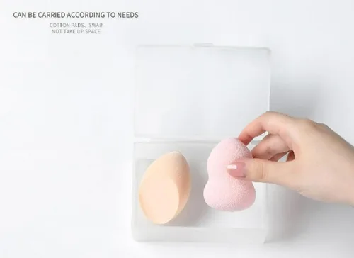 Vista 6 de transparent cotton pads/swabs large capacity storage box with PP material, easy to use and take,beautiful design, muti-purpose, moisture-proof and