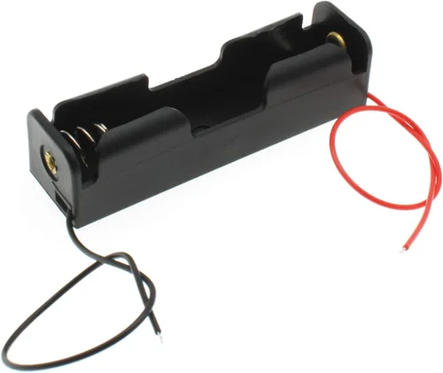 Vista 2 de 2PCS 18650 Battery Holder with Lead Wire Bundle 18650 Battery Holder 3.7V DIY Battery Storage Boxes Black Plastic Battery Case Kit