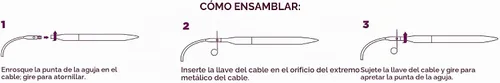Vista 2 de Knit Picks Opciones Juego de agujas de tejer intercambiables de madera - US 4-11 (Caspian) 9 tamaños de agujas de tejer de 4.75 pulgadas de largo