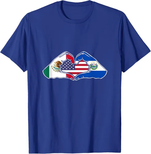 Vista 24 de Corazón manos México, El Salvador y Estados Unidos. Camiseta, Negro