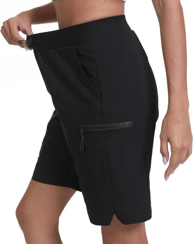 Vista 2 de Pantalones cortos de senderismo para mujer, de secado rápido, ligeros, para viajes, atletismo