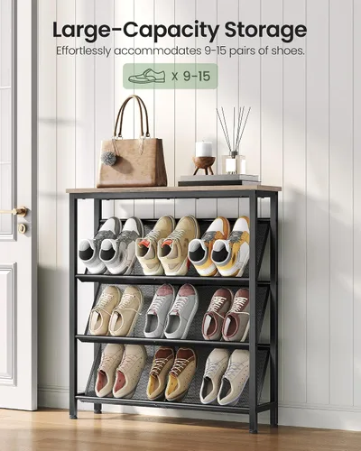 Vista 8 de CHOEZON Zapatero, Estante de Almacenamiento de Zapatos Inclinado de 4 Niveles, Zapatero Estrecho para Entrada, Organizador de Zapatos con Patas