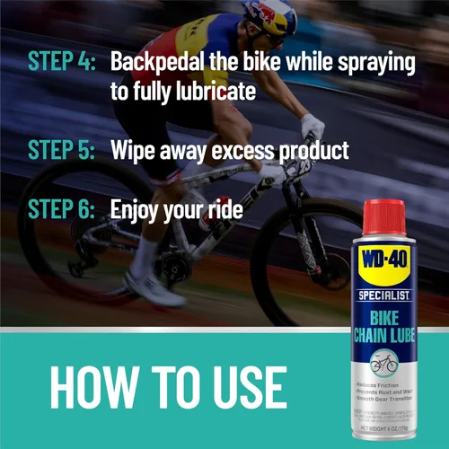 Vista 4 de WD-40 Bike - Lubricante para bicicletas de todas las condiciones, limpiador para bicicletas, desengrasante, lubricante seco y húmedo