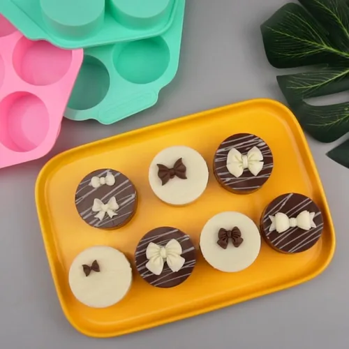 Vista 4 de Actvty - Moldes redondos para galletas cubiertas de chocolate, 3 moldes cilíndricos de silicona para chocolate, perfectos para galletas cubiertas 3