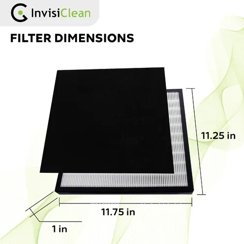 Vista 5 de InvisiClean Filtro de repuesto True Hepa con prefiltro de carbón activado, filtro original para purificadores de aire InvisiClean Aura IC-5018