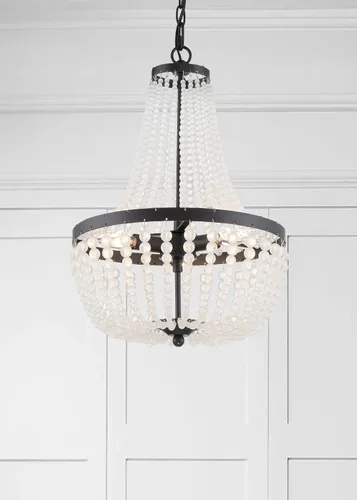 Vista 5 de Crystorama Rylee - Lámpara de araña negra mate de 3 luces Negro