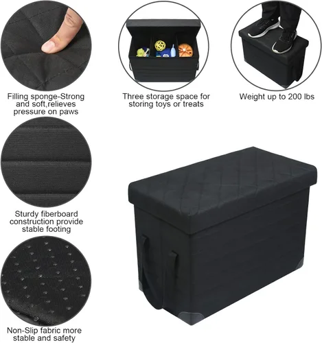 Vista 3 de LIONROGE Extensor de asiento trasero de automóvil para perros grandes de hasta 200 libras, extensor de asiento trasero y delantero con Negro