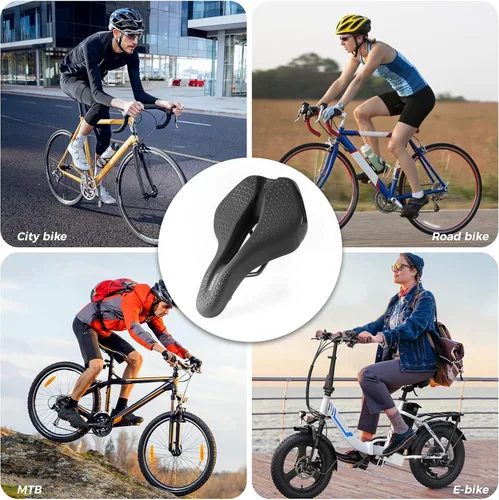 Vista 8 de ROCKBROS Asiento de bicicleta cómodo, silla de bicicleta ergonómica Wave Negro