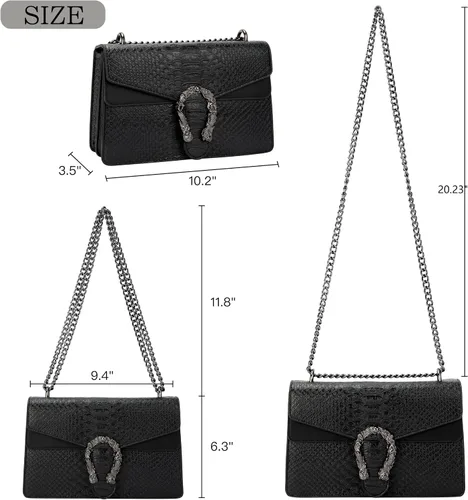 Vista 4 de GLOD JORLEE Trendy Chain Crossbody Shoulder Bags for Women - Luxury Leather Satchel Bag Evening Clutch Purse Handbags