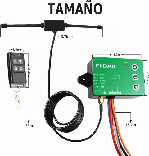 Vista 2 de Controlador de remolque de descarga inalámbrico Control remoto inalámbrico para controlador de remolque hidráulico de 3 cables/4 hilos