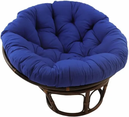 Vista 8 de International Caravan Furniture Piece - Silla Papasan de ratán de 42 pulgadas con cojín de sarga sólida