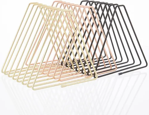 Vista 8 de Y YOMA 1 paquete de estantes negros para carpetas de archivos triangulares, organizador de archivos de metal para escritorio, organizador