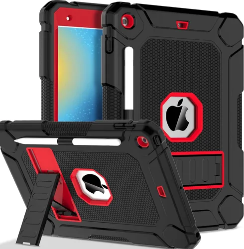 Vista 14 de Funda LTROP para iPad de 10.2 Pulgadas 9ª/ 8ª/ 7ª Generación (2021/2020/ 2019) con Soporte para Lápiz y Soporte, Funda Protectora Resistente Híbrida