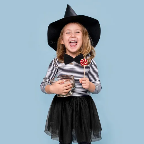 Vista 5 de URATOT Paquete de 4 diademas con orejas de gato falda tutú de gato accesorios de disfraz de Halloween