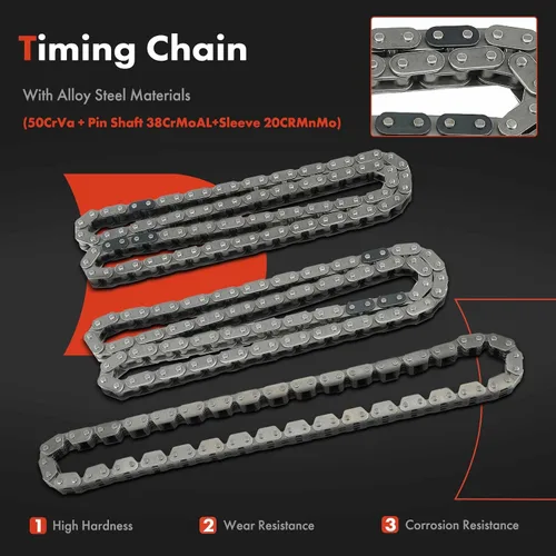 Vista 4 de A-Premium Kit de cadena de distribución de motor de 14 piezas con piñón, tensor y guía [compatible con SOHC, V6 3.7L] compatible con Dodge Ram 1500