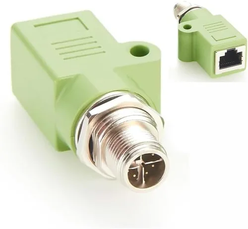 Vista 14 de Elecbee Adaptador de mamparo M12 a RJ45 impermeable M12 A Código 8 Pin hembra a RJ45 Jack de ángulo recto naranja