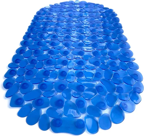 Vista 31 de Alfombra antideslizante para bañera y ducha "Pebbles" de 27 x 14 pulgadas, ovalada, no tóxica, segura, limpia, lavable a máquina, agarre y drenaje