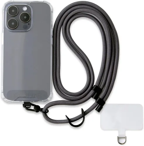 Vista 8 de Correa cruzada para teléfono, correa antirrobo para teléfono con 2 melocotón / dorado