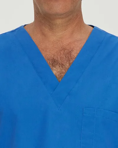 Vista 4 de Landau Essentials - Camiseta de 5 bolsillos con cuello en V y ajuste relajado para hombre 7489, Azul