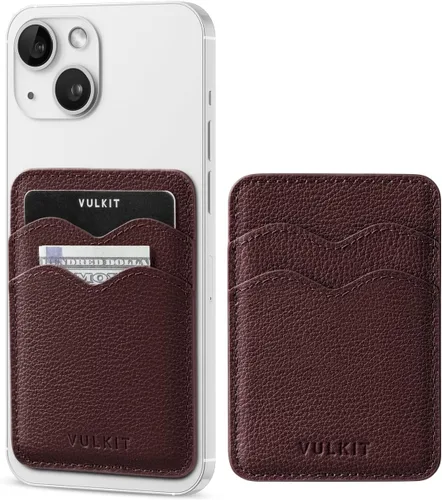 Vista 23 de VULKIT Soporte adhesivo para tarjetas Compatible con iPhone, cartera de cuero para teléfono celular, estuche para tarjetas de crédito, adhesivo