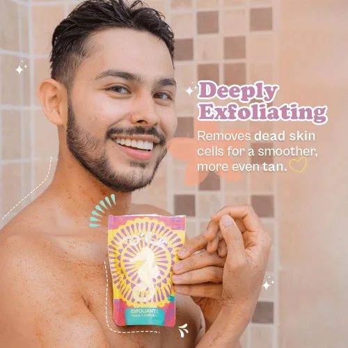 Vista 3 de D'Luchi Exfoliante de café para rostro y cuerpo, exfoliante natural con aceite de almendras, coco y naranja, enriquecido con vitamina E, acné