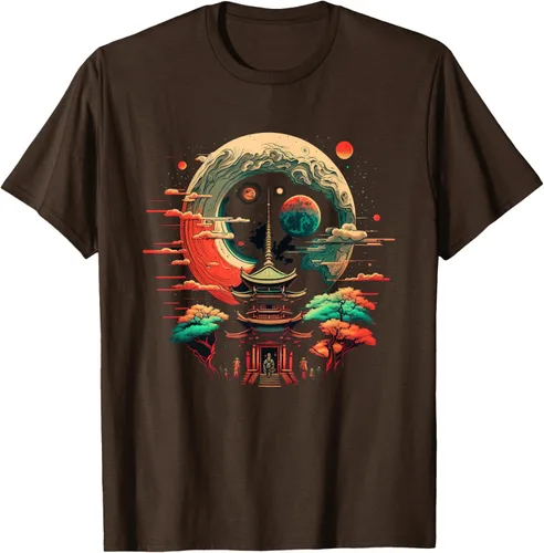 Vista 3 de Camiseta japonesa de Japón retro inspirada en Tokio, Negro